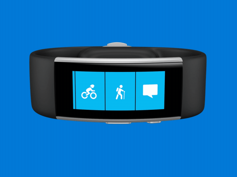 Microsoft Band animation design device health microsoft motion ui ux vector wearables wellness