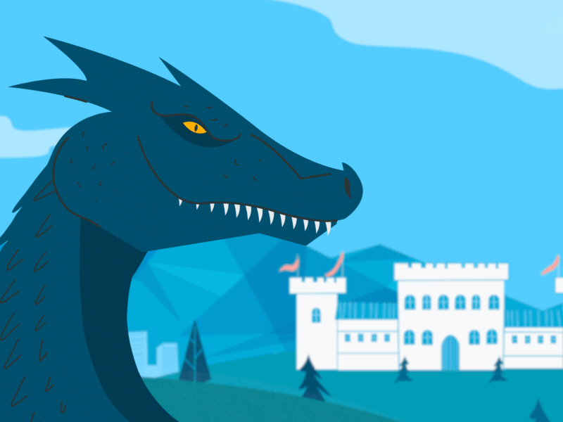 Echo Show Dragon 2d amazon animation illustration vector
