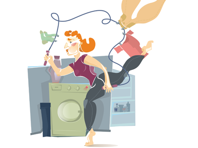 Launder character graphic illustration launder woman