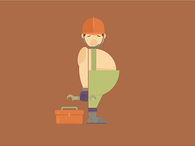 worker cartoon character graphic illustration man worker