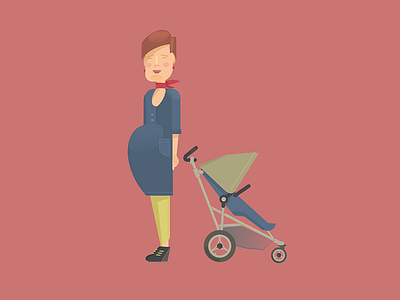 woman cartoon character graphic illustration mother woman