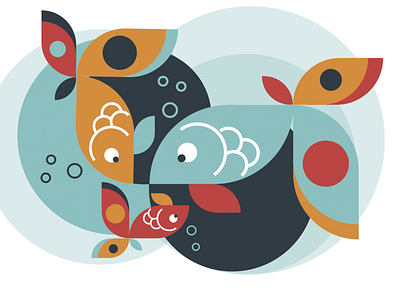 fishes design graphic graphic design illustration