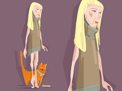 girl_and_cat character girl graphic illustration woman