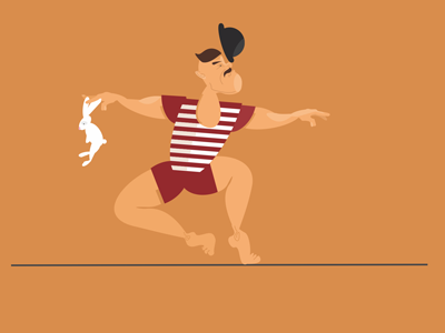 akrobata character circus graphic illustration man