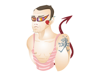 Seba boy character illustration man naked portrait