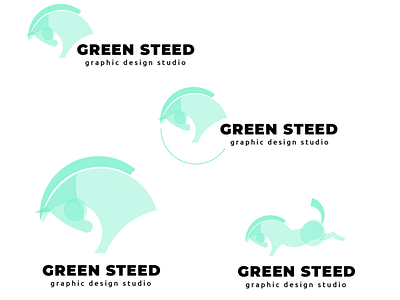 Green Steed_logo versions branding horse illustration illustration art logo