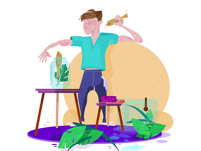 clean up character draw illustration man vector
