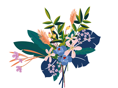 bouquet design flower graphic illustration nature vector