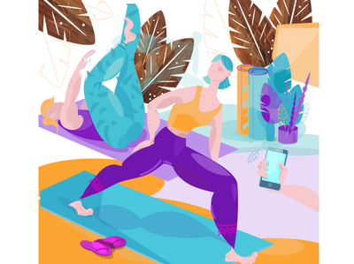 yoga character draw graphic illustration