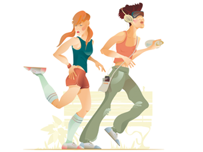 Jogging character girl illustration jogging run sport woman