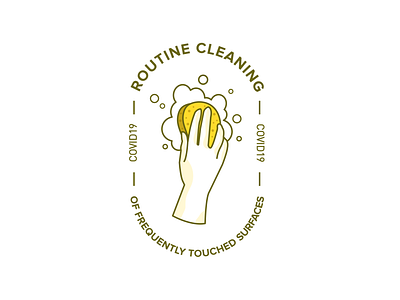 Routine Cleaning art artist cleaning corona coronavirus covid19 creative illustration logo logo badge logo designer logodesign logos monoline social distance social distancing sponge vector illustration yellow