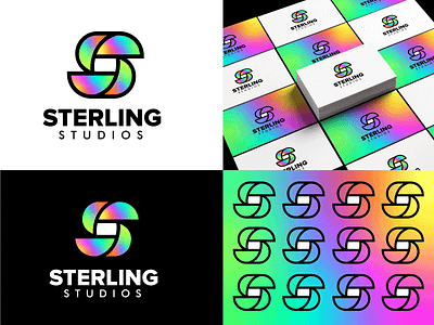 Sterling Studios bold brand branding branding design gradient icon identity identity design illustration logo logo design logo designer logomark mark monogram vector vibrant