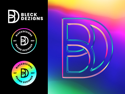 Bleckdezigns - Brand Identity Refreshed 3d bold branding chrometype design filter fo forge filter glass letters gradient graphic design identity letter b letter d lettermark logo logo design monogram