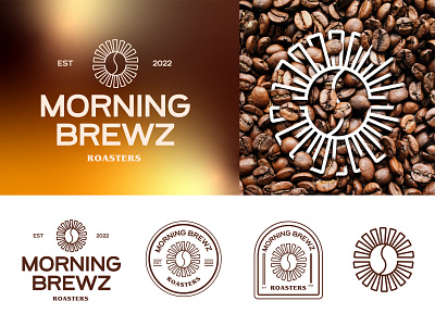 Morning Brews Roasters brand branding brown business cafe clean coffee coffee bean coffee roaster coffee shop design drink identity lockup logo logo designer logo mark modern type typography