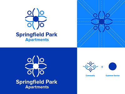 Springfield Park Apartments Logo Concept apartment branding community creative logo customerservice grid identity logo logo design modern logo park