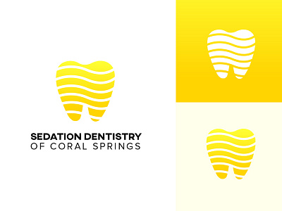 Sedation Dentistry of Coral Springs branding dentistry gradient icon identity logo logo a day logotype logotypedesign teeth type yellow