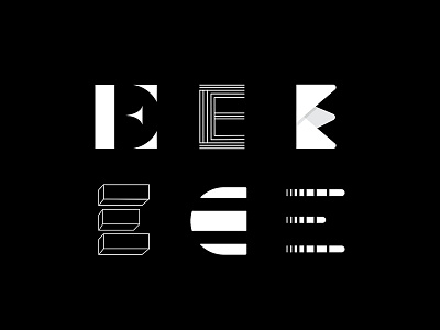 E black black white bold design e letter letter e letterform lettering line art monogram monoline serif type typography