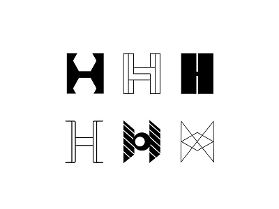 H black black white bold h letter icon icon a day letter letter h line art linework logotype monograph typography wordmark