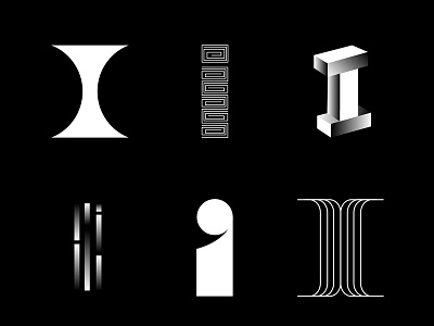 i bold gradient i i letter icon icon a day letter letter art letter i line art logo monogram monoline typography white white and black wordmark