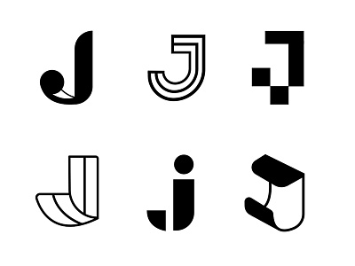 J black bold icon icon a day j j letter letter art letter j line art monogram monoline type typography white wordmark