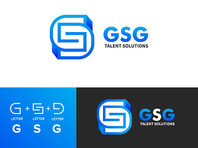 GSG Talent Solutions blue brand identity branding concept creative logo design gradient icon identity logo logo designer logo process logo project logodesign logomark modern logo monogram symbol white