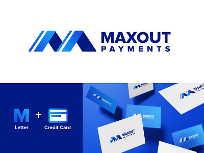 Maxout Payments blue blues brand identity branding creative creative logo creditcard design gradient icon identity letter m logo logo design logo designer logo maker logodesign logos logosai mark