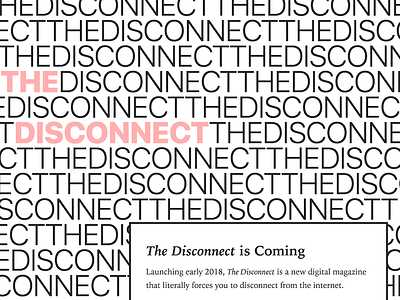 The Disconnect Landing Page