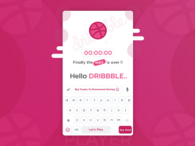 Finally To Dribbble app debut finally first shot hello invite mockup player thanks