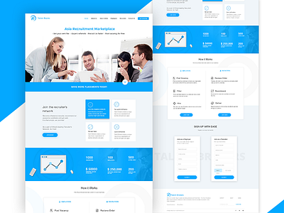 Corporate web concept android corporate header ios landing page psd ui web website