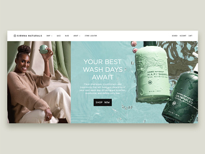 Sienna Naturals Landing Page beauty landing page layout layout design shampoo webdesign website websitestyle