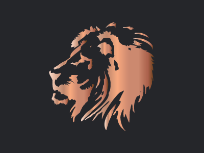 Copper Lion copper gradient icon illustration lion logo vector