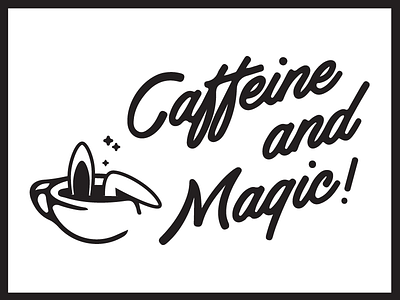 Retro Magic bunny caffeine flag illustration magic rabbit