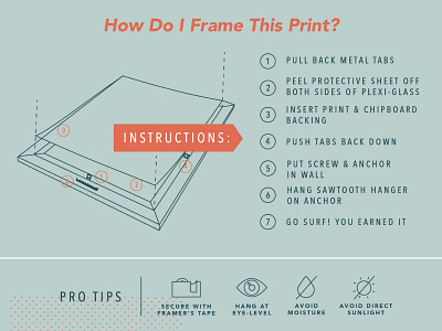 Print Framing Instructional checklist instructions layout list list ui tape
