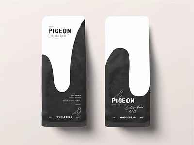 Pigeon Espresso bag branding coffee packaging pigeon poop