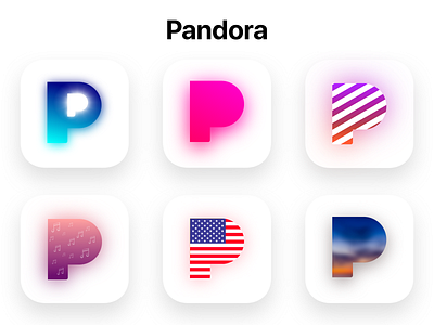 New iOS Pandora Icons - Concept app appicon appicons apple apple icon appstore clean color icon ios iphone logo minimalistic mobile music pandora spotify symbol ui ux