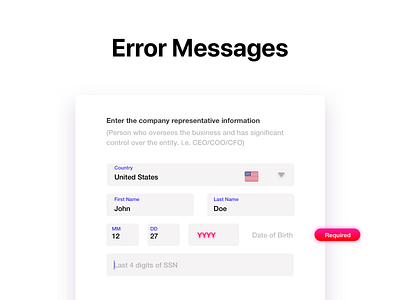 Handling Error Messages on Forms application clean design error error message form form design form elements form field glow minimalistic notification simple ui ui deisgn user center design user centered design user interface ux white