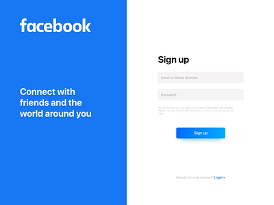 Facebook Sign Up Designs Themes Templates And Downloadable Graphic Elements On Dribbble