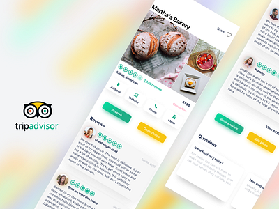 TripAdvisor Restaurant Page android app clean design food app food app design food app ui ios ios app minimalistic mobile mobile app mobile app design mobile design mobile ui restaurant restaurant app travel app ui ux