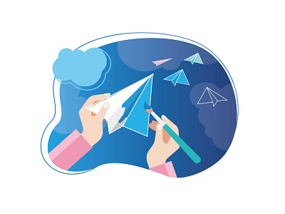 То create an idea draw idea illustration paper airplane vector