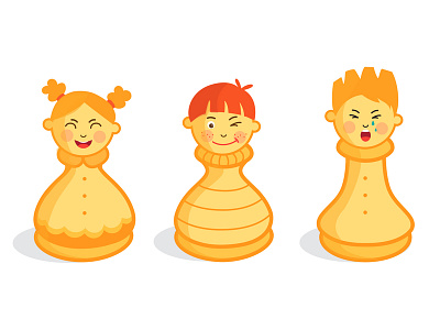 Chess figures (pawn and rook) chess children illustration pawn rook