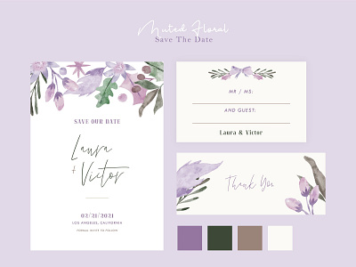 Lilac Wedding Invitation design illustration wedding