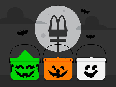 McBoo and Friends bats character full moon fun ghost halloween mcboo mcpunkin mcwitch night nostalgia pumpkin scary smile vintage witch