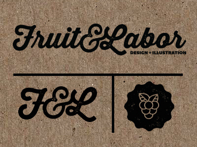 Introducing... branding fruit kraft paper labor logo logotype script texture