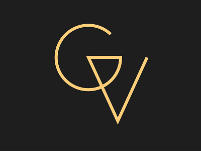 Verena Greiss Logo black gold graphic initial logo plain type typography