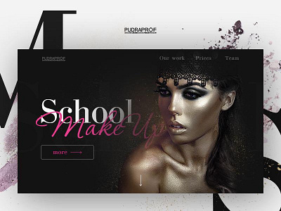 School Make Up beauty landing logo make-up rezart shoes training ui web website