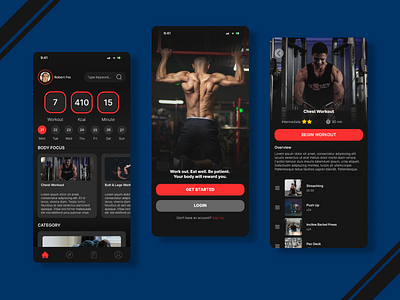 Fitness App app branding graphic design ui ux