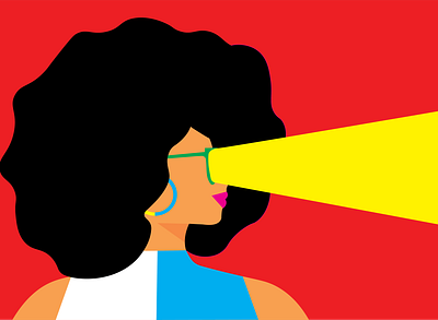 Girl with Glasses, with good color combination graphic design