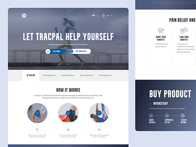 Tracpal Pain Relief design illustration minimal ui web