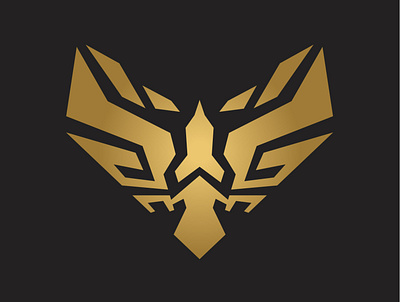 Phoenix Lion Logo abstract bird design gold lion logo luxury phoenix rising