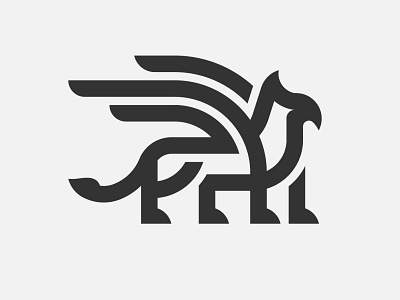 Gryphon Logo ancient badge bird dragon gryphon heradic logo minimalist monoline simple